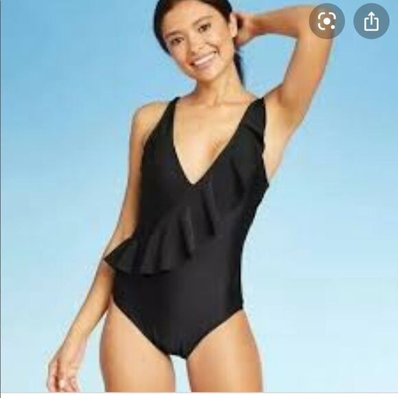 Kona Sol Ruffle One piece Swimsuit New - Picture 1 of 3